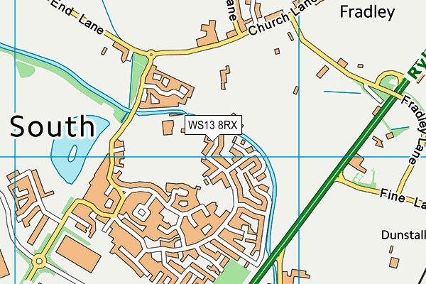 WS13 8RX map - OS VectorMap District (Ordnance Survey)