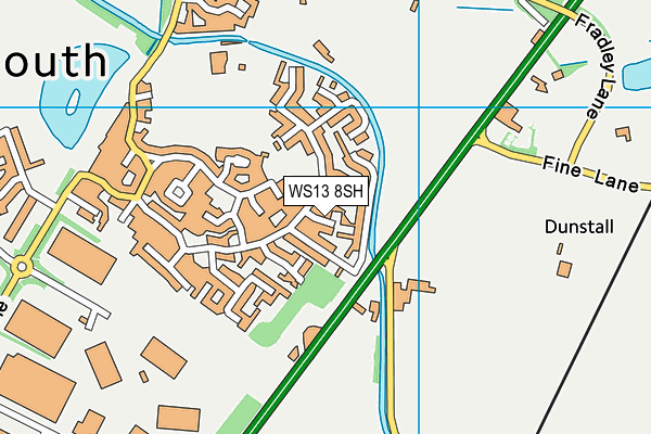 WS13 8SH map - OS VectorMap District (Ordnance Survey)