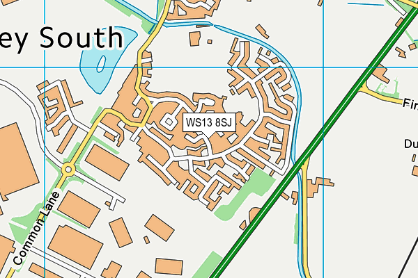 WS13 8SJ map - OS VectorMap District (Ordnance Survey)