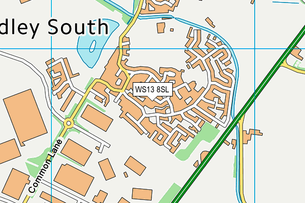 WS13 8SL map - OS VectorMap District (Ordnance Survey)