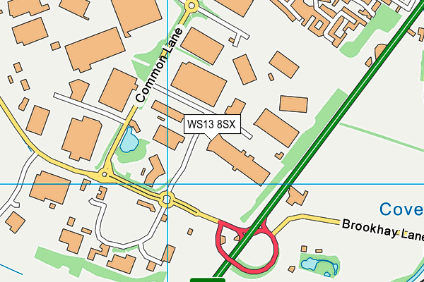 WS13 8SX map - OS VectorMap District (Ordnance Survey)