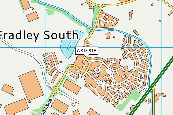 WS13 8TB map - OS VectorMap District (Ordnance Survey)