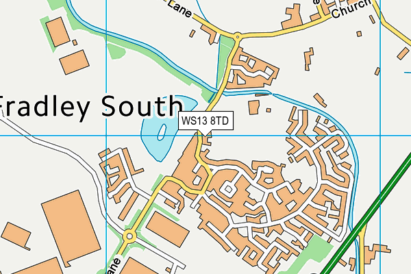WS13 8TD map - OS VectorMap District (Ordnance Survey)