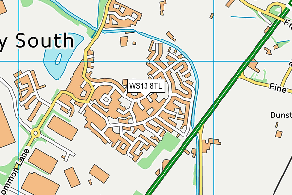 WS13 8TL map - OS VectorMap District (Ordnance Survey)