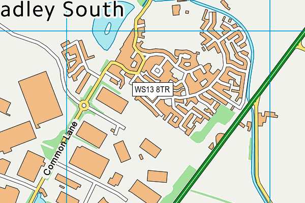 WS13 8TR map - OS VectorMap District (Ordnance Survey)
