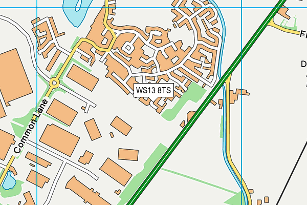 WS13 8TS map - OS VectorMap District (Ordnance Survey)
