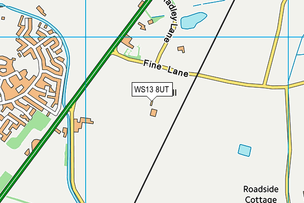 WS13 8UT map - OS VectorMap District (Ordnance Survey)