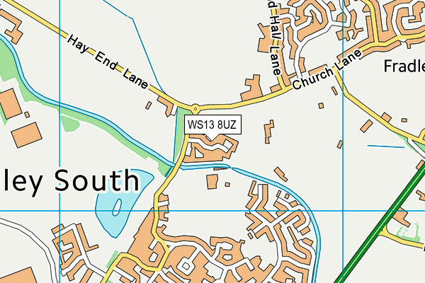 WS13 8UZ map - OS VectorMap District (Ordnance Survey)