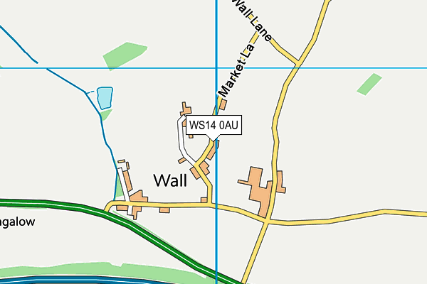 WS14 0AU map - OS VectorMap District (Ordnance Survey)