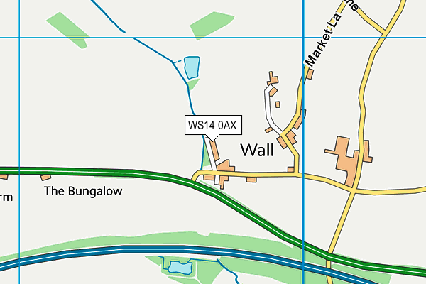 WS14 0AX map - OS VectorMap District (Ordnance Survey)