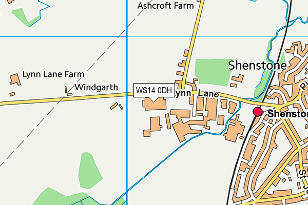 WS14 0DH map - OS VectorMap District (Ordnance Survey)