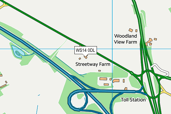 WS14 0DL map - OS VectorMap District (Ordnance Survey)