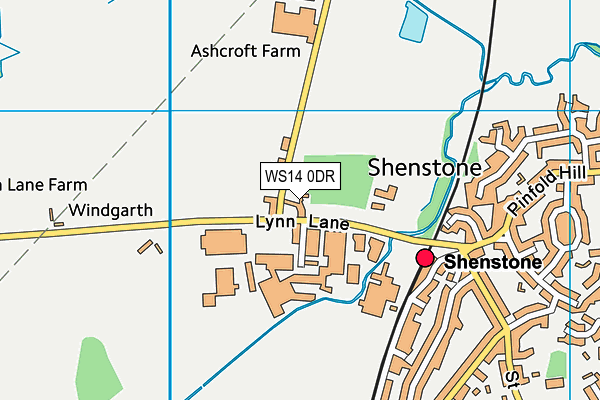 WS14 0DR map - OS VectorMap District (Ordnance Survey)