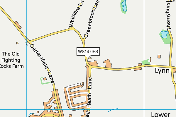 WS14 0ES map - OS VectorMap District (Ordnance Survey)