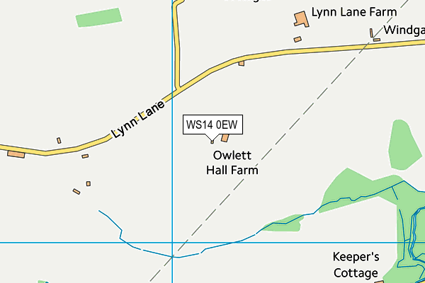 WS14 0EW map - OS VectorMap District (Ordnance Survey)