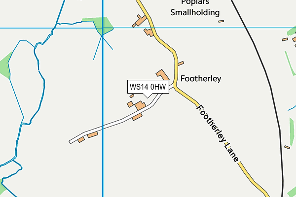 WS14 0HW map - OS VectorMap District (Ordnance Survey)