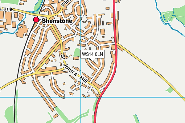 WS14 0LN map - OS VectorMap District (Ordnance Survey)