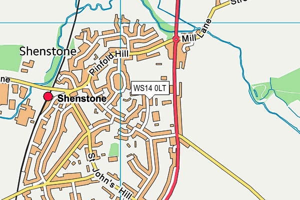 Greysbrooke Primary School map (WS14 0LT) - OS VectorMap District (Ordnance Survey)