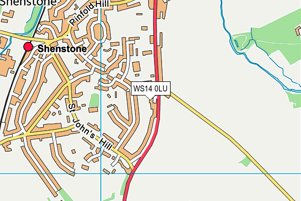WS14 0LU map - OS VectorMap District (Ordnance Survey)