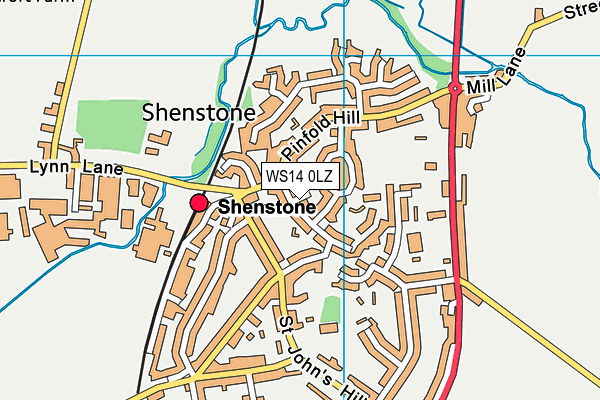 Map of SHENSTONE STORES T/A VILLAGE STORES LTD at district scale