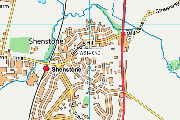 Map of ALLEN PROPERTIES (CANNOCK) LIMITED at district scale