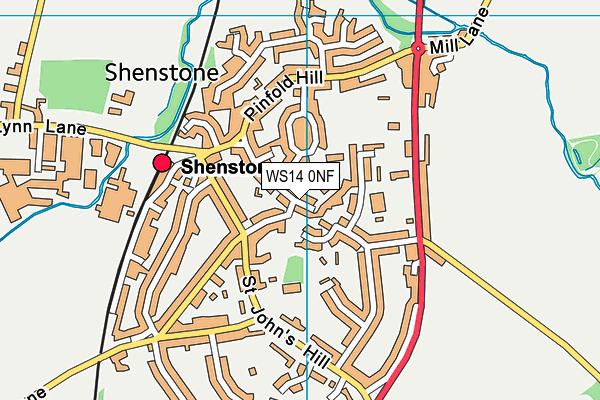 WS14 0NF map - OS VectorMap District (Ordnance Survey)