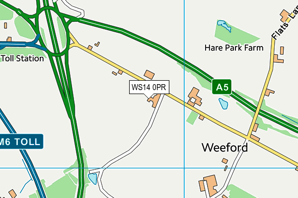 WS14 0PR map - OS VectorMap District (Ordnance Survey)