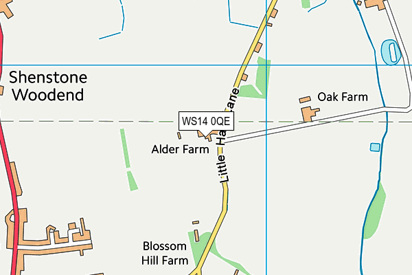 WS14 0QE map - OS VectorMap District (Ordnance Survey)