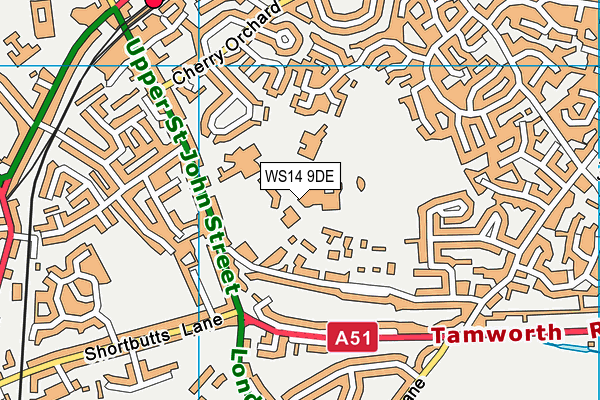 Saxon Hill Academy map (WS14 9DE) - OS VectorMap District (Ordnance Survey)