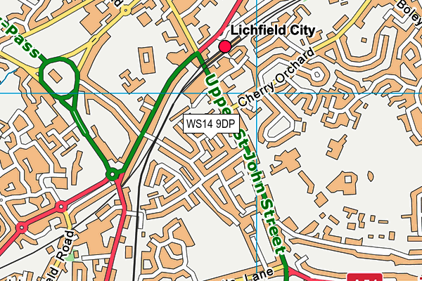 WS14 9DP map - OS VectorMap District (Ordnance Survey)