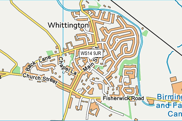 WS14 9JR map - OS VectorMap District (Ordnance Survey)