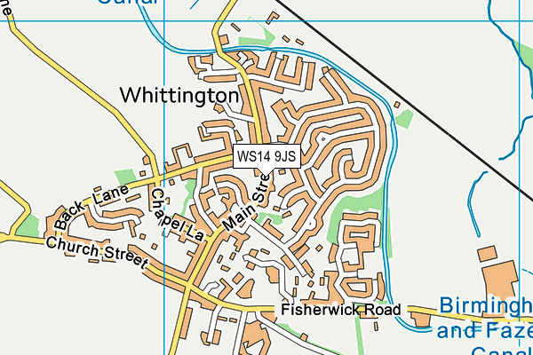 WS14 9JS map - OS VectorMap District (Ordnance Survey)