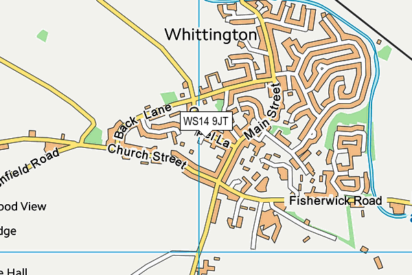 WS14 9JT map - OS VectorMap District (Ordnance Survey)