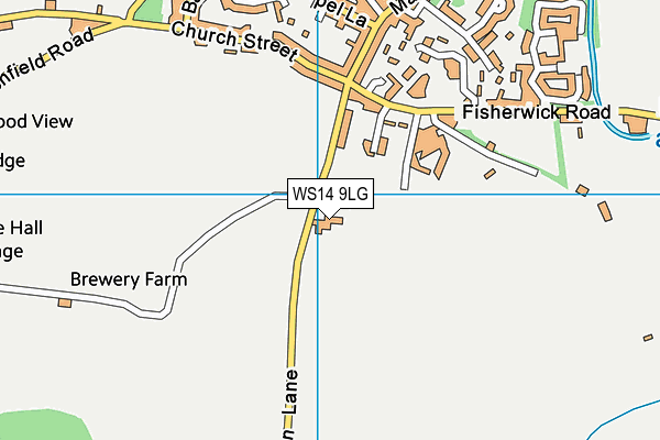 Whittington Primary School map (WS14 9LG) - OS VectorMap District (Ordnance Survey)