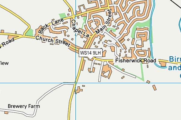 WS14 9LH map - OS VectorMap District (Ordnance Survey)