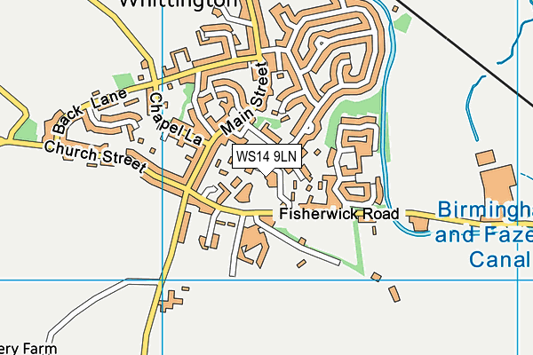 WS14 9LN map - OS VectorMap District (Ordnance Survey)