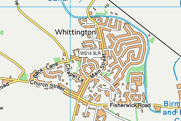 WS14 9LR map - OS VectorMap District (Ordnance Survey)