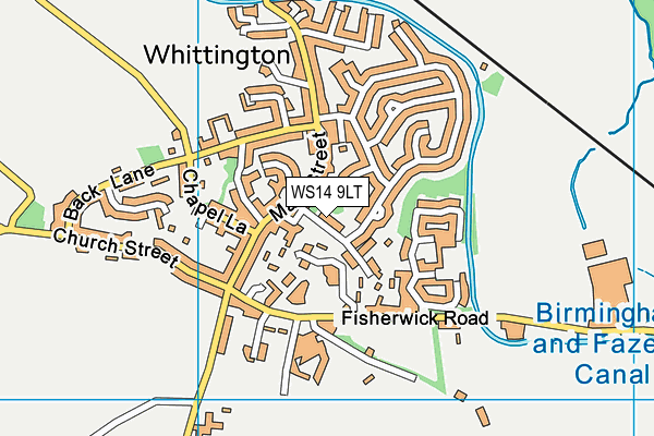 WS14 9LT map - OS VectorMap District (Ordnance Survey)