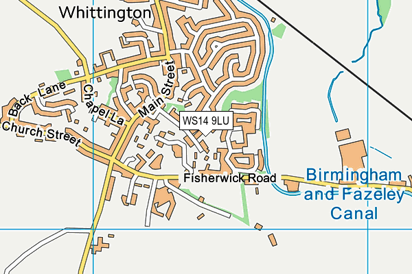 WS14 9LU map - OS VectorMap District (Ordnance Survey)