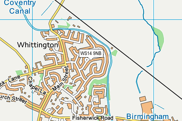 WS14 9NB map - OS VectorMap District (Ordnance Survey)