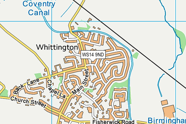 WS14 9ND map - OS VectorMap District (Ordnance Survey)