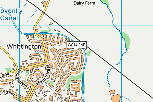 WS14 9NF map - OS VectorMap District (Ordnance Survey)