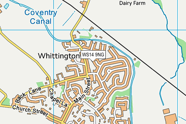WS14 9NG map - OS VectorMap District (Ordnance Survey)