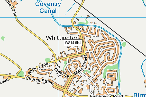 WS14 9NJ map - OS VectorMap District (Ordnance Survey)