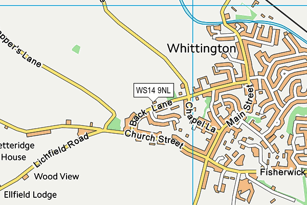 WS14 9NL map - OS VectorMap District (Ordnance Survey)
