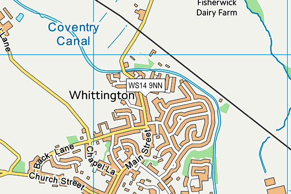 WS14 9NN map - OS VectorMap District (Ordnance Survey)