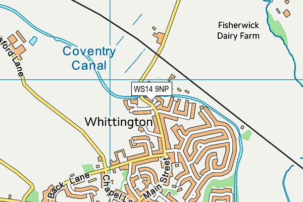WS14 9NP map - OS VectorMap District (Ordnance Survey)