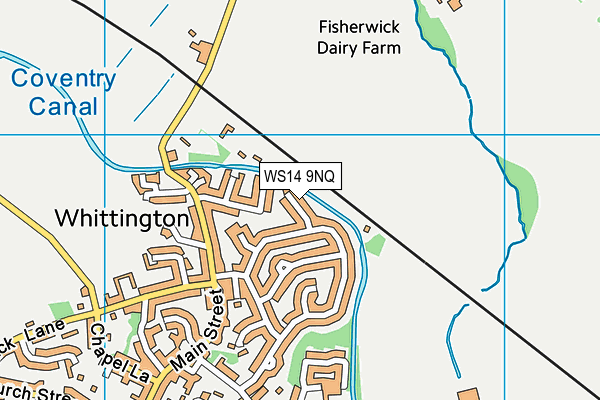 WS14 9NQ map - OS VectorMap District (Ordnance Survey)