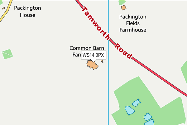 WS14 9PX map - OS VectorMap District (Ordnance Survey)