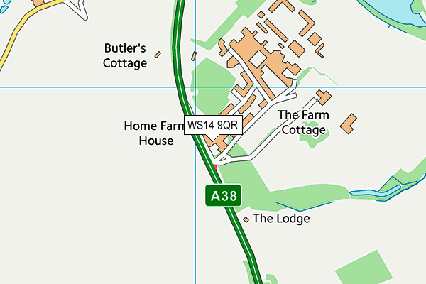 WS14 9QR map - OS VectorMap District (Ordnance Survey)